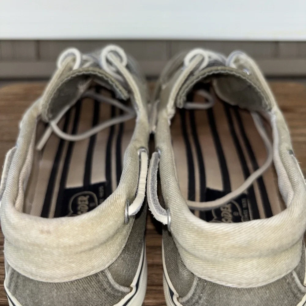 Sperry Top-Sider Canvas Boat Shoes Tan/Olive Lace-Up Comfort 6.5 M 9561143 Women